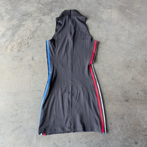 Adidas Adicolor Tricolor Tank Dress Black Red White Blue Bodycon Mini Dress - Picture 7 of 7